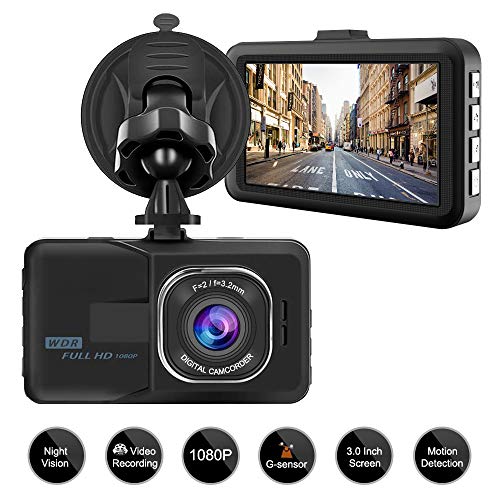 Product Cover Aigoss Dash Cam Video Camera Recorder for Cars, 1080P Full HD 3