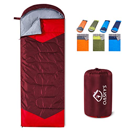 Product Cover oaskys Camping Sleeping Bag - 3 Season Warm & Cool Weather - Summer, Spring, Fall, Lightweight, Waterproof for Adults & Kids - Camping Gear Equipment, Traveling, and Outdoors