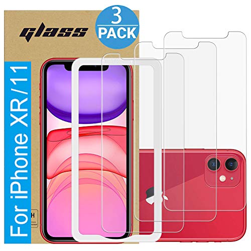 Product Cover Amuoc Compatible with iPhone 11 Screen Protector | iPhone XR Screen Protector， Tempered Glass Film for Apple iPhone XR /11/, 3-Pack Clear