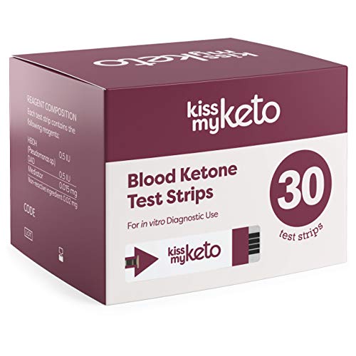 Product Cover Kiss My Keto Blood Test Strips - 30x Blood Ketone Strips for KMK Keto Blood Monitor | Keto Testing Strips | for Monitoring Ketones on a Keto Diet - 1 Month Supply
