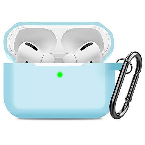 Product Cover Compatible AirPods Pro Case Cover Silicone Protective Case Skin for Apple Airpod Pro 2019 (Front LED Visible) Blue