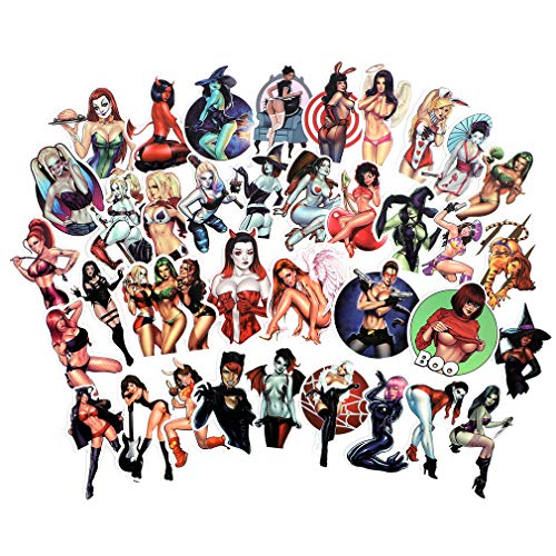 Product Cover Sexy Stickers Devil Girl Decals Cosplay Funny Sexy Women Sticker Bomb Pack Vinyl Laptop Stickers for Adult (Devil Girl 50 pcs)