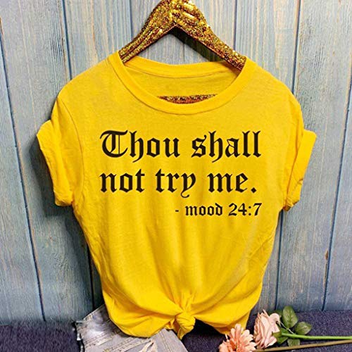 Product Cover Photno Women's Short Sleeve Letter Print T Shirt Round Neck Casual Shirt Funny Cute Graphic Tees Tunic Tops Blouse