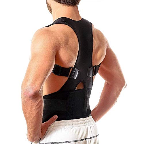 Product Cover Unity BrandTM Unisex Magnetic Back Brace Posture Corrector Therapy Shoulder Belt for Lower and Upper Back Pain Relief, posture corrector men for women,back support belt for back pain - Free Size