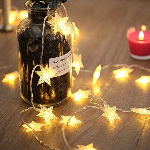 Product Cover DesiDiya Waterproof LED String 16 Star Fairy Twinkle Diwali Party Christmas Home Decor Festivals Lights for Decoration-Warm White