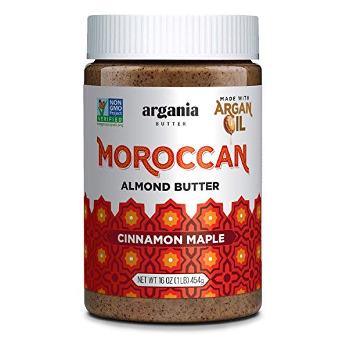 Product Cover Argania Butter Maple Cin Almond Butter With Superfood Organic Edible Argan Oil - Vegan , Kosher, Non GMO, No Palm Oil, No Peanuts, Keto Friendly, Low Carb. 16 Ounces