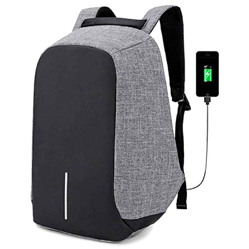 Product Cover Ajudiya's Anti-Theft Smart Waterproof Grey Laptop Backpack with USB Plug Charging Port