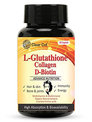 Product Cover ClearCut L-Glutathione, Collagen, D-Biotin, Multivitamin natural extract- 60 capsules