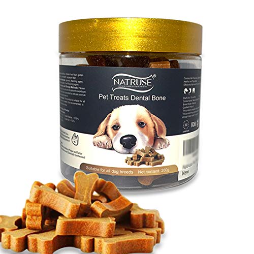 Product Cover Natruse Grain Free Dog Treats Dental Bone with Real Bone Marrow and Calcium - Soft & Chewy - Snacks for Dogs Dogs