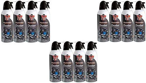 Product Cover Falcon Dust-Off Electronics Compressed Gas Duster 10 oz (4 Pack) [New Improved Version] (10 oz (12 Pack) (2-Unit))