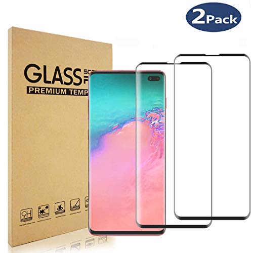 Product Cover Screen Protector for Samsung Galaxy S10 Plus,Full Coverage Tempered Glass [Anti-Scratch][High Definition][Designed for Ultrasonic Fingerprint] Suitable for Galaxy S10 Plus [2 Pack]