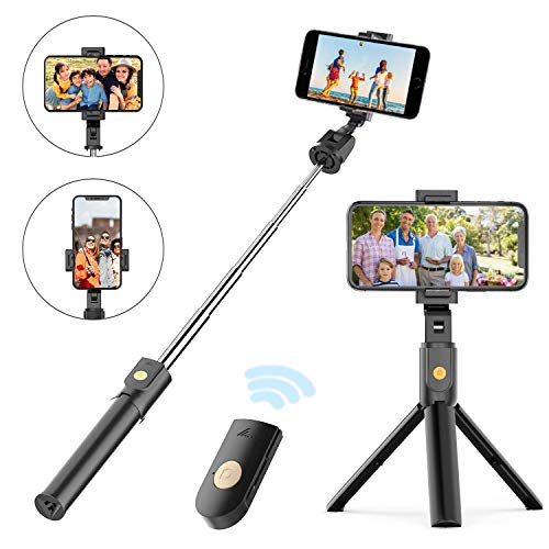 Product Cover Selfie Stick Tripod, Extendable Bluetooth Selfie Stick with Wireless Remote, Compatible with iPhone 11/11 pro/X/8/8P/7/7P/6s/6, Sumsung Galaxy S9/S8/S7/Note 9/8, Huawei and More