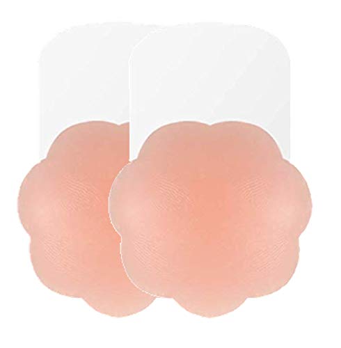 Product Cover CACASO Nippleless Covers, Premium Silicone Invisible Breast Petals Lift Reusable bob lift pasties Adhesive Breast Lift Nipple Cover for Women(with 1 Pair Cotton Cover)