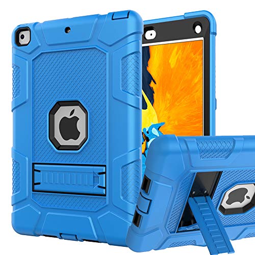 Product Cover iPad Mini 5 Case, iPad Mini 4 Case, Hybrid Three Layer Armor Shockproof Rugged Drop Protection Cover Case Built with Kickstand for iPad Mini 4/5 7.9 Inch (Blue+Black)
