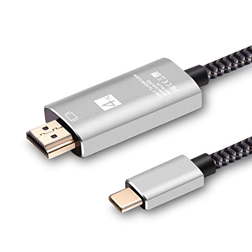 Product Cover USB C to HDMI Cable, USB Type-C to 4K HDMI Adapter by GAOJAY, (Thunderbolt 3 Compatible) and Compatible with MacBook Pro/Air 2019/2018, iPad Pro 2019/2018, Samsung S10/S9/HP/HW (6ft)
