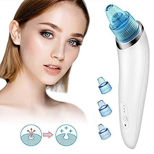 Product Cover Wazdorf 4 in 1 Multi-function Blackhead Whitehead Extractor Remover Device - Acne Pimple Pore Cleaner Vacuum Suction Tool For Men And Women(white coloured)