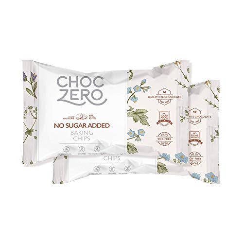 Product Cover ChocZero's White Chocolate Chips - No Sugar Added, Low Carb, Keto Friendly (2Bags, 14Oz)