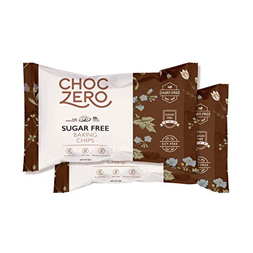 Product Cover ChocZero's Dark Chocolate Chips - Sugar Free, Low Carb, Keto Friendly (2Bag, 14oz)