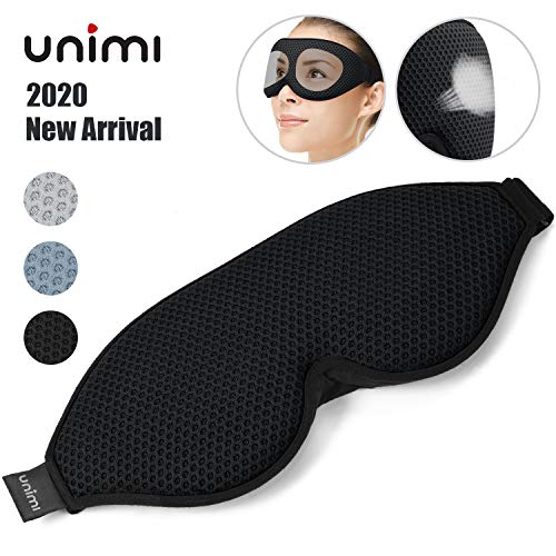 Product Cover Unimi 3D Sleep Mask, Total Darkness,2020 New Arrival Mesh Sleep Eye Mask for Women Men, Soft Lycra Material, Breathable Mesh Vents, Molded Eye Shade Cover with Adjustable Strap for Travel, Nap