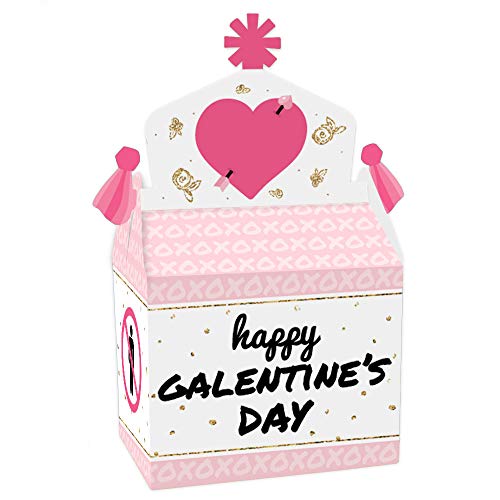Product Cover Big Dot of Happiness Be My Galentine - Treat Box Party Favors - Galentine's and Valentine's Day Party Goodie Gable Boxes - Set of 12