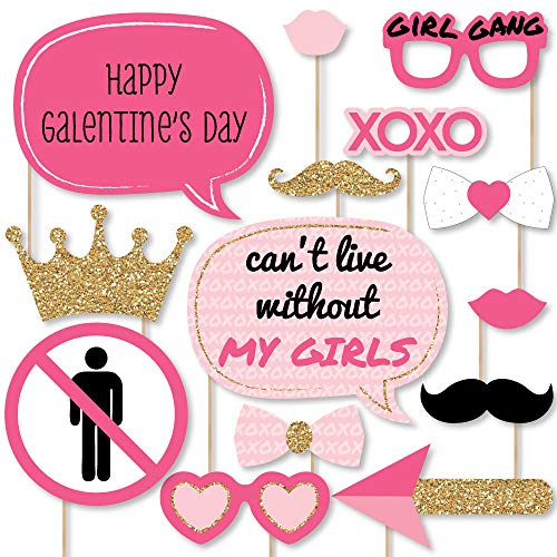 Product Cover Big Dot of Happiness Be My Galentine - Galentine's and Valentine's Day Party Photo Booth Props Kit - 20 Count