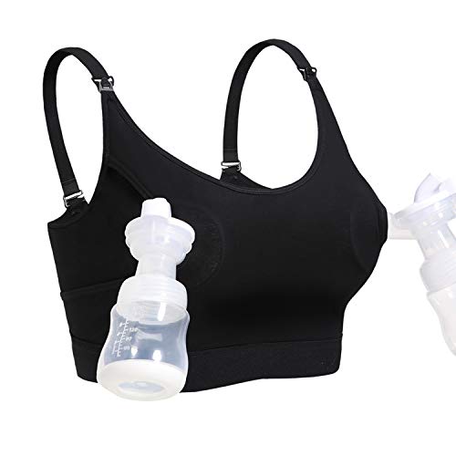 Product Cover Pumping Bra, Lupantte Adjustable Hands Free Nursing & Breastfeeding Bra for Holding Breast Pumps. (Large)