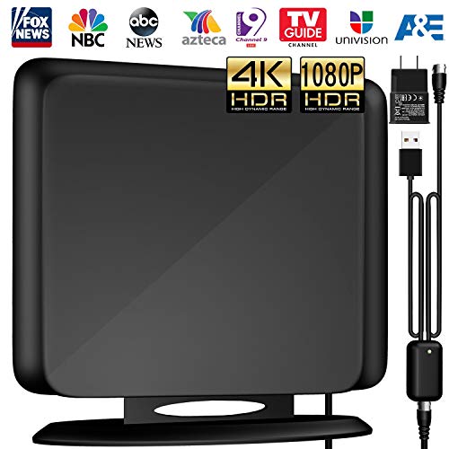 Product Cover Indoor TV Antenna Amplified Channels - Upgraded Long Range Digital HDTV Antenna High Reception Digital TV Antenna for All Older TVs Fire TV Stick 4K/Vhf/Uhf/1080P Free Channels 13ft Coax