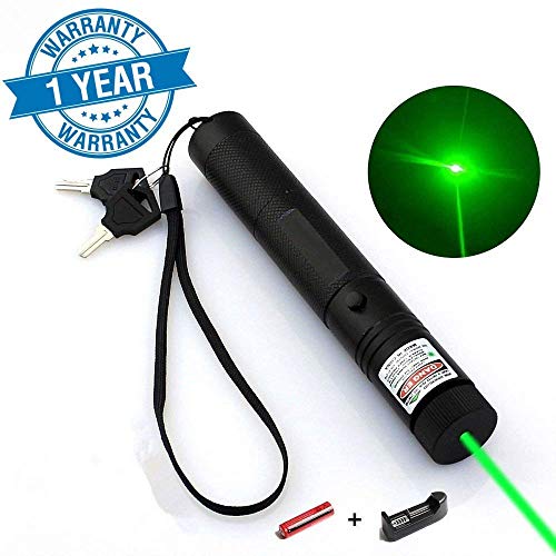 Product Cover Whispex Green Light Pointer High Power Visible Beam with Adjustable Focus for Pointing Sky/Star/Hunting/Hiking, LED Interactive Baton Funny Toy for Dog/Cat