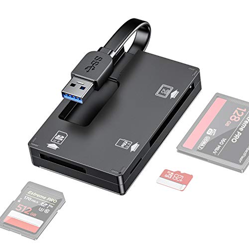 Product Cover GIKERSY SD Card Reader,3 in 1 USB 3.0 Memory Card Reader Adapter 5Gbps Read 3 Cards Simultaneously with Card Holder Case for CF,SD/SDXC/SDHC,MMC,TF/Micro SD/Micro SDXC/Micro SDHC,UHS-I Card