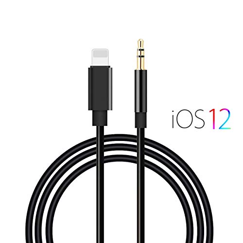 Product Cover Aux Cord for iphone 8,(Apple MFI Certified)Lightning to 3.5mm Aux Cable for Car Compatible with iPhone 8P/X/XR/XS MAX/11/11Pro Adapter Cable to Car Stereo/Home/Headphone/Speaker Support iOS11.4(3.3ft)