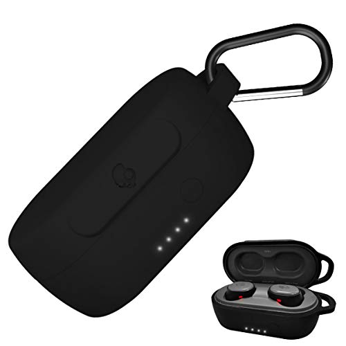 Product Cover Portable Silicone Case for Skullcandy Sesh，Anti-Lost & Shockproof Easy Carrying Protective Case with Keychain (Black)