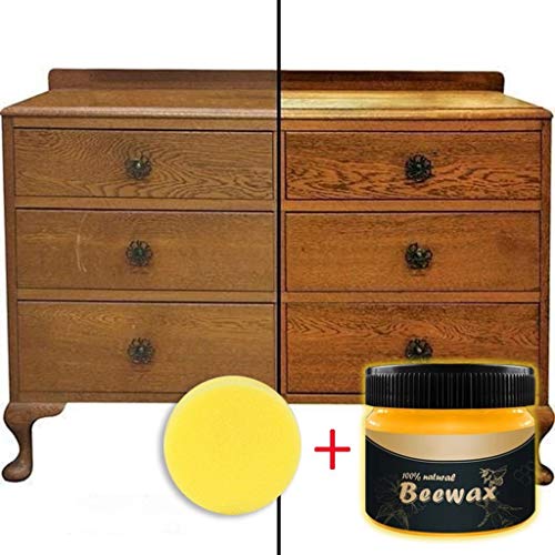 Product Cover Beewax, Wood Polish, Wood Seasoning Beewax with Sponge, All-Purpose Beewax for Wood Cleaner and Polish Wipes,Ideal for Furniture to Beautify & Protect