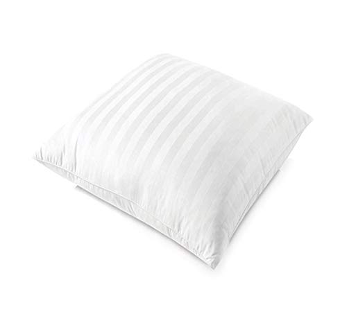 Product Cover Mazzeri Cushion Inserts Fiber Filler Satin Stripe Outer Cover 12x12 Inch White Set of 1 Cushion Fillers
