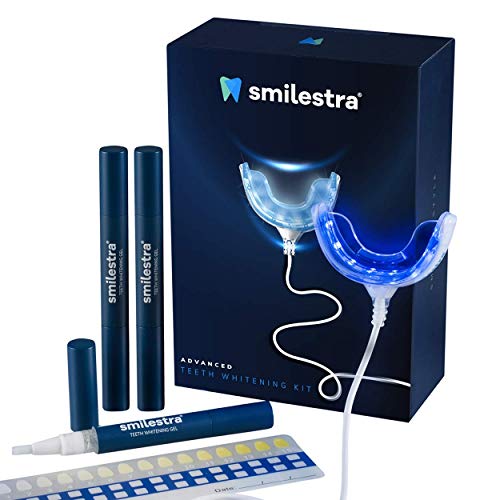 Product Cover Smilestra Teeth Whitening kit - Advanced 16X LED Teeth Whitening Light & Retainer Case, 35% Carbamide Peroxide Gel Made In USA - Brighter Whiter Smile In Minutes