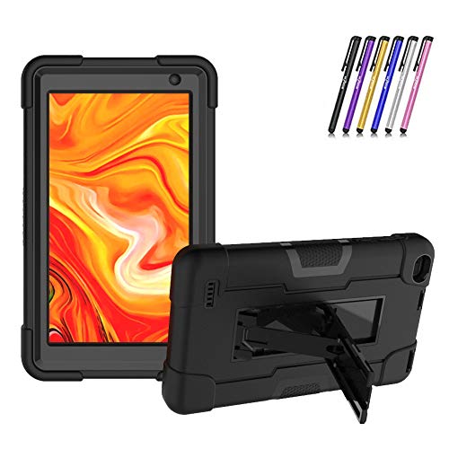 Product Cover Koolbei Case for VANKYO MatrixPad Z1 7 inch Tablet,Heavy-Duty Drop-Proof and Shock-Resistant Rugged Hybrid case(with Built-in Stand), for vankyo MatrixPad Z1 7 inch Tablet Case(Black/Black)