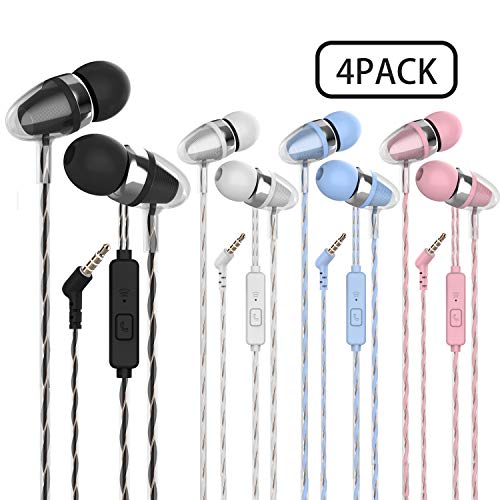 Product Cover MUNSKT Color Headphones Heavy bass Earphone in Ear Headphones Headphones with Microphone Mobile Phone Earphone Wired Earphone 3.5mm Headphones (Mixed Color 4pack)