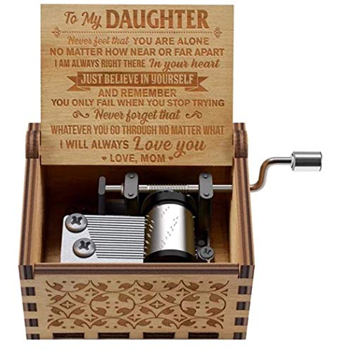 Product Cover Family Carved Wooden Hand Crank Music Box Christmas Gift Birthday Musical Boxes & Figurines