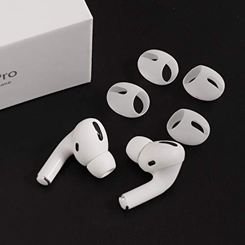 Product Cover DamonLight AirPods Pro Cover [Fit in The case] [Comfortable Listening] Compatible with AirPods Pro Anti-Slip Silicone eartips Soft Sport Covers AirPods Pro Accessories2 Pairs (White)