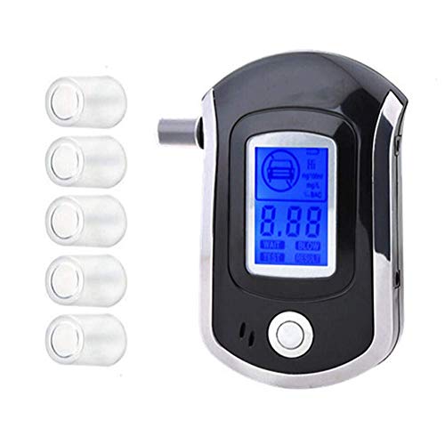 Product Cover elevavie Breathalyzer Portable Breath Alcohol Tester Semi-Conductor Sensor and LCD Display with 5 Replaceable Mouthpieces