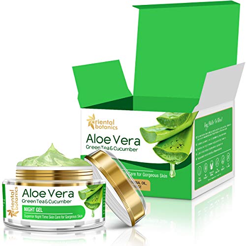 Product Cover Oriental Botanics Aloevera, Green Tea & Cucumber Night Gel, 50gm