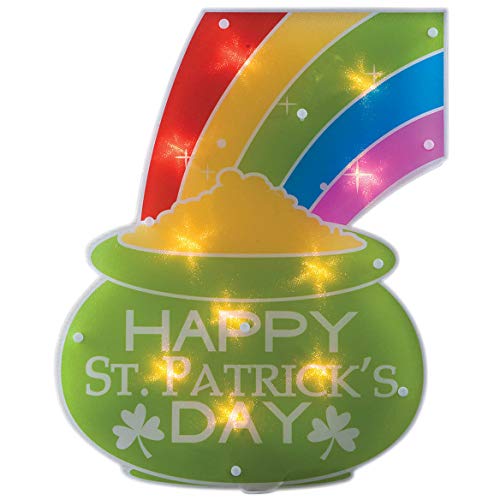 Product Cover Impact Innovations St. Patrick's Day Shimmer Lighted Window Decoration Pot of Gold