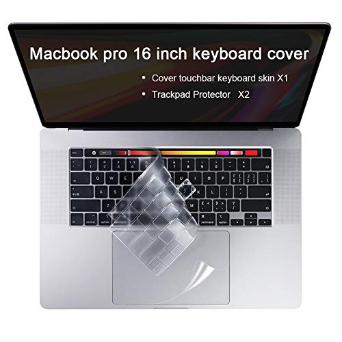 Product Cover Lapogy Ultra Thin Keyboard Cover Soft TPU Skin Protector for New MacBook Pro 16 inch 2019 Release A2141 with Touch Bar & Touch ID Keyboard Cover Protective Skin,Clear
