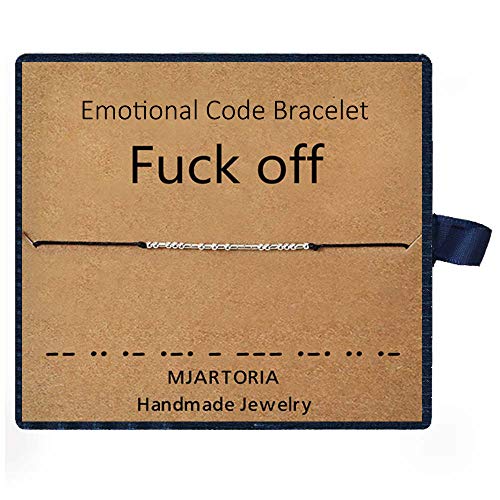 Product Cover MJartoria Fuck Off BFF Code Bracelet Beads on Silk Cord Friendship Bracelet Gift for Her BFF Bracelet