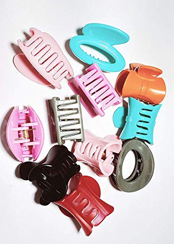 Product Cover Drishti Plastic Hair Tic Tac Clip for Girls & Women Medium Size Multicolor Pack of 12...