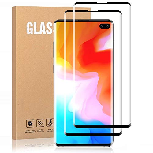 Product Cover AILIBOTE Samsung Galaxy S10 Plus Screen Protector, [2 Pack] 9H Hardness Anti-Scratch Full Coverage Tempered Glass Screen Protector Film for Samsung Galaxy S10 Plus