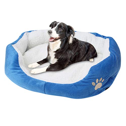 Product Cover BYHBU Pet Dog Bed | Mechanical Wash Sofa-Style Warm Soft Traditional Living Room Couch Pet Bed/Available in Multiple Colors & Styles (50cm x 40 cm, Blue)