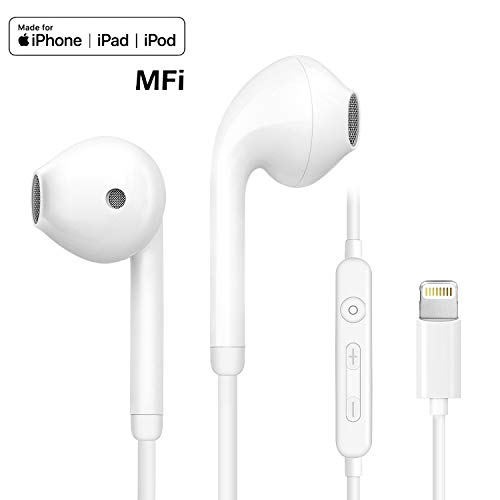 Product Cover Lighting Earbuds, Popa in-Ear Headphones Earphones with Microphone and Remote, MFi Certified, Compatible with iPhone 11 Pro Max/X/XS/XS MAX/XR/8/8P/7/7P/iPad Pro/iPad Air/iPad Mini/iPod