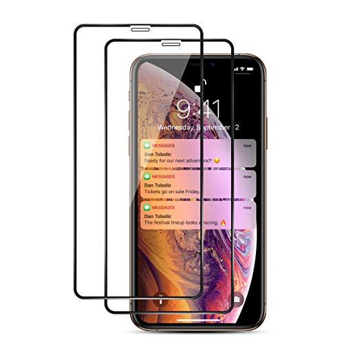 Product Cover ismabo ispider Screen Protector Tempered Glass for iPhone Xs Max/iPhone 11 Pro Max [2-Pack] (Edge to Edge Coverage Full Protection), 3D Premium Film, Anti-Fingerprint, Anti-Scratch, Bubble Free