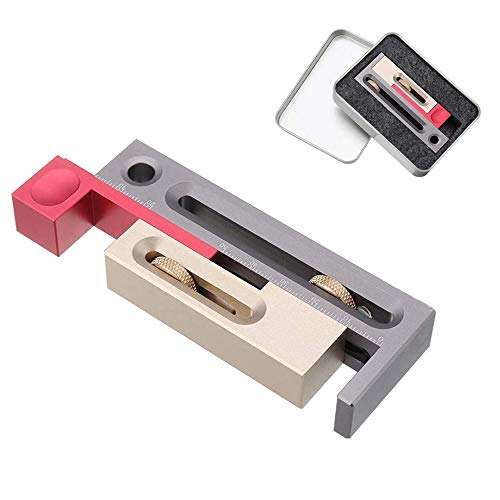 Product Cover Saw Slot Regulator - Table Saw Slot Adjuster Mortise and Tenon Tool Movable Measuring Block Tenonmaker Length Compensation Router Table Set Up Woodworking Tools Easy to Cut Zicth