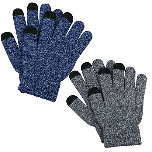 Product Cover Kids Touchscreen Gloves 2 Pair,Knit Texting Gloves Winter Gloves for Boys&Girls